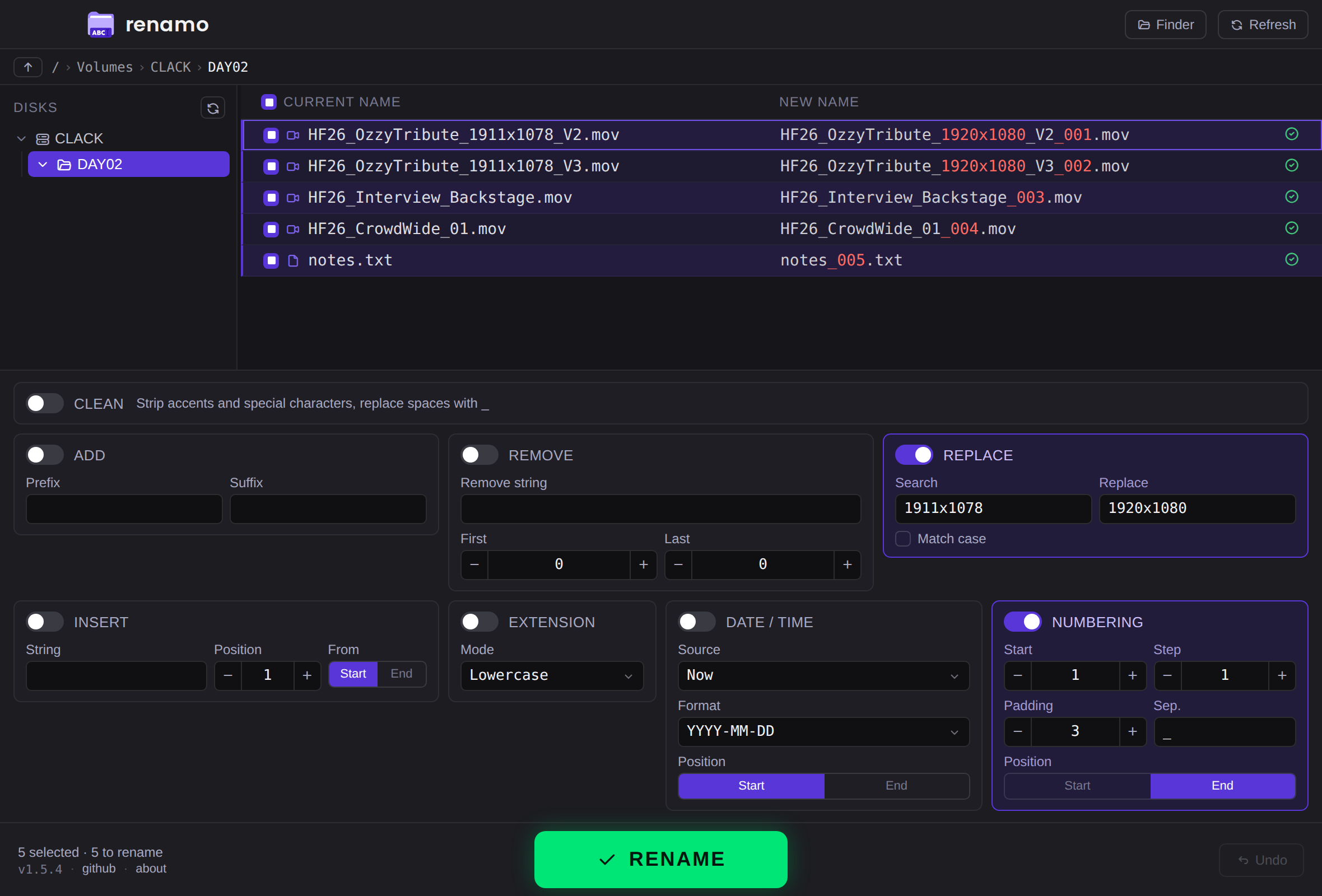 Renamo interface