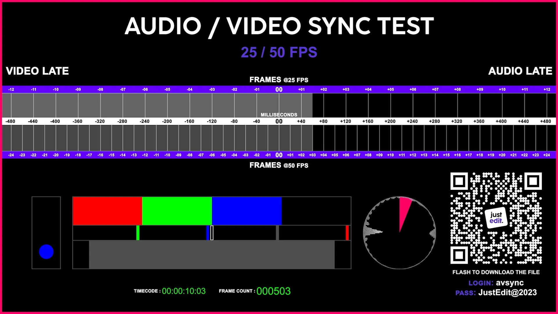 Audio / Video sync test
